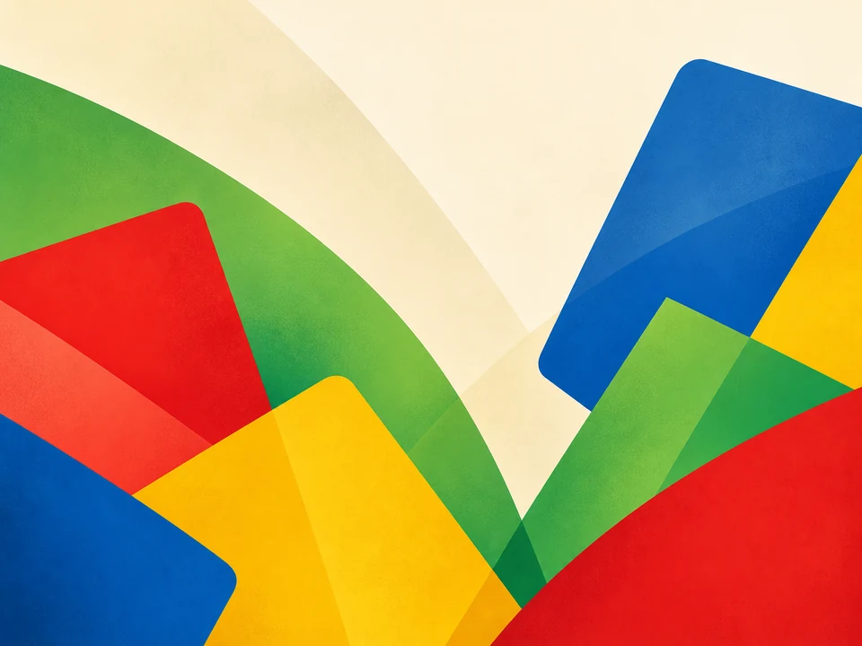 Motivo grafico ispirativo con blocchi nei quattro colori classici senza loghi esterni
