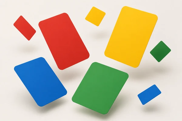 Composizione astratta nei quattro colori card ispirativo senza loghi esterni